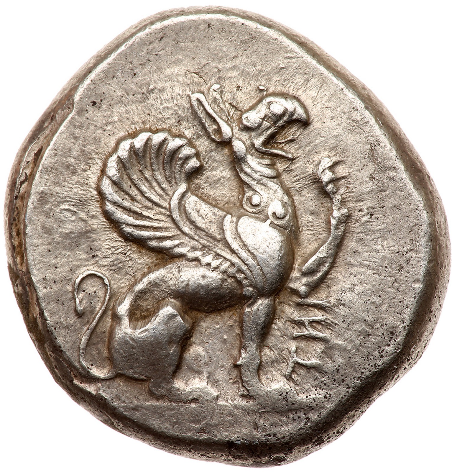 Ionia, Teos. Silver Stater (8.24 g), ca. 478-449 BC. Griffin seated right with left foreleg