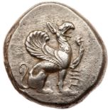 Ionia, Teos. Silver Stater (8.24 g), ca. 478-449 BC. Griffin seated right with left foreleg