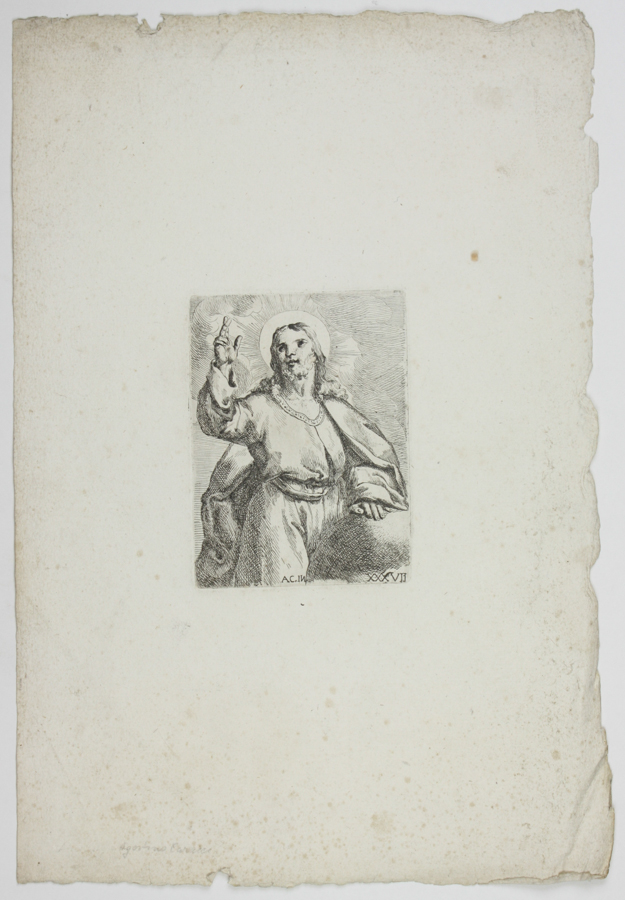 Marcantonio Bellavia (attivo a Roma prima metà del XVII secolo), Cristo benedicente. (Da Annibale