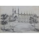 Robert Dwarris Gibney, escuela inglesa, S.XIX
"The church Bareilly"
Dibujo a carboncillo
Firmado y