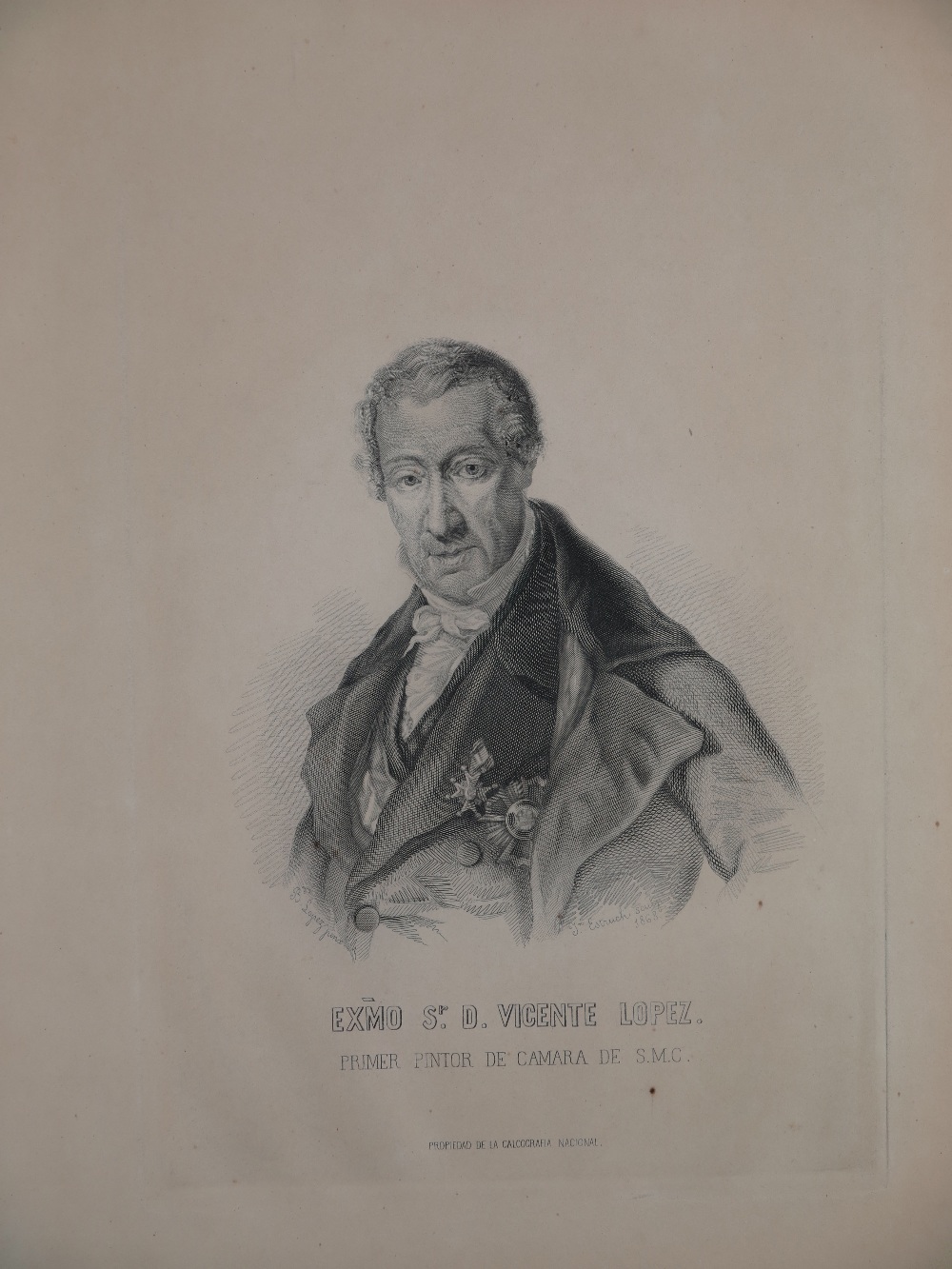 Juan Estruch (Barcelona, 1820 - Madrid, 1868)
"Retrato de Vicente López", grabado de la