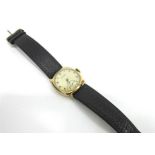 VERTEX, A GENTLEMAN'S 9CT GOLD WRISTWATCH Birmingham 1947, the circular signed white dial with black