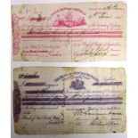 AUSTRALIA - TWO 19TH CENTURY BILLS OF EXCHANGE comprising a Union Bank of Australia thirty day sight