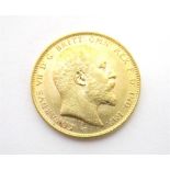 GREAT BRITAIN - EDWARD VII, SOVEREIGN, 1903,  'De S.' below truncation, 'B.P.' in exergue.