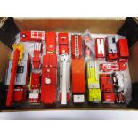 A COLLECTION OF FIRE SERVICE VEHICLES comprising a Dinky No.555, Commer Fire Engine, red with