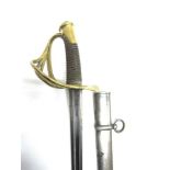 AN EARLY 19TH CENTURY STYLE FRENCH CUIRASSIER'S SWORD the 95.5cm double fullered spear-point blade