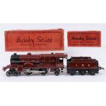 [O GAUGE]. A HORNBY NO.3C, L.M.S. 4-4-2 TENDER LOCOMOTIVE 'ROYAL SCOT', 6100 lined maroon livery,