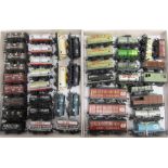 [OO GAUGE]. FORTY-THREE ASSORTED WAGONS by Mainline, Hornby Dublo and others, including petrol