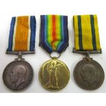A GREAT WAR TRIO OF MEDALS TO PRIVATE F.H. LISK, DORSETSHIRE REGIMENT comprising the British War