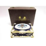 A PARAGON BONE CHINA CIGAR CASKET, TO COMMEMORATE THE CENTENARY OF SIR WINSTON CHURCHILL 1874-1974