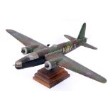 A SCRATCH-BUILT WOODEN MODEL OF A VICKERS WELLINGTON MK 1C TWIN-ENGINED MEDIUM BOMBER of No.311 (