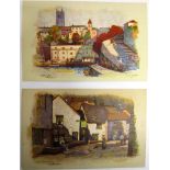 POSTCARDS - ARTIST-DRAWN TOPOGRAPHICAL Approximately 470 cards, by Mary Baness, de Breanski,