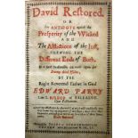 [RELIGION & THEOLOGY] Parry, Edward. David Restored, or An Antidote Against the Prosperity of the
