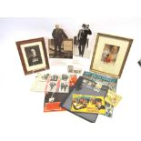 ASSORTED WINSTON CHURCHILL COLLECTABLES comprising two matchbox covers; a brass 'Victory' pin badge;