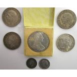 GREAT BRITAIN - GEORGE III, SHILLING, 1817 laureate head (scratched); together with a George IV