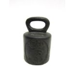 A LATE 17TH CENTURY DANISH BRONZE BELL WEIGHT with 'C5' royal monogram for Christian V (1646-99) and