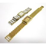 RADO, DIASTAR, A LADY'S CERAMIC BRACELET WATCH the mother of pearl dial with gilt dot batons and