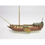 A MODEL OF A LATE 18TH OR EARLY 19TH CENTURY ROYAL BARGE 57cm long (inclusive of bow sprit).