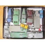 ELEVEN DINKY DIECAST MODELS circa late 1940s-50s, including a No.30a, Chrysler Airflow, playworn;