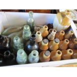 ASSORTED STONEWARE & GLASS BOTTLES mainly mineral water and ginger beer, many of West Country