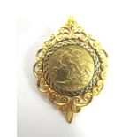 AN 1895 HALF SOVEREIGN in a 9ct gold pendant/brooch mount, 9.2g gross