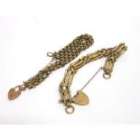 A GATE BRACELET with a three strand chain bracelet, 34.8g gross