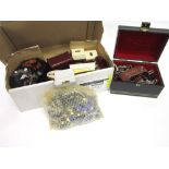 A QUANTITY OF ASSORTED COSTUME JEWELLERY and lady's and gentlemens fashion watches