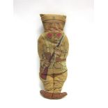 A PRINTED COTTON RAG-BOOK STYLE SOLDIER DOLL in the form of a Great war Staff Sergeant in khaki
