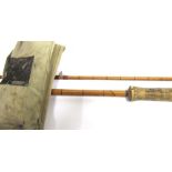 A HARDY 'THE WYE' 11' PALAKONA TWO PIECE FISHING ROD number H19482, with cork handle, red butt,