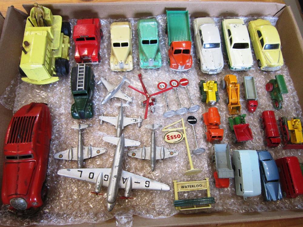 ASSORTED DIECAST MODEL VEHICLES circa 1950s-60s, by Dinky, Matchbox, and Corgi, variable
