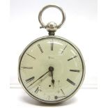 JOHN SMITH, SCARBOROUGH a silver open faced pocket watch, Birmingham 1884, the white enamel dial
