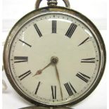 JOSEPH MANSFILED, SHAFTESBURY a silver hunter pocket watch, London 1859, the unsigned white enamel