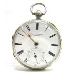 JOHN FORREST, LONDON a silver open faced pocket watch, Chester 1893, the signed white enamel dial