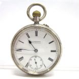 B. EDWARDS, BECKENHAM, A SILVER OPEN FACED POCKET WATCH Birmingham 1900, the signed white enamel