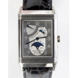 AN IMPORTANT JAEGER LE COULTRE REVERSO GRANDE SUN MOON LIMITED EDITION PLATINUM WRIST WATCH number