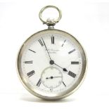 JW BENSON, LONDON a silver open faced pocket watch, London 1889, the white signed dial with black