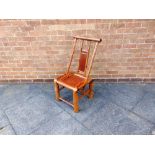 A VICTORIAN BAMBOO HALL CHAIR 89.5cm high, 51cm deep, 44cm wide