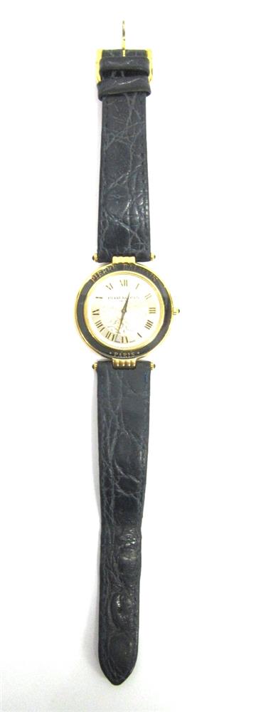 PIERRE BALMAIN, A GENTLEMANS QUARTZ WRIST WATCH the circular dial with scroll engraved centre, outer - Image 2 of 2