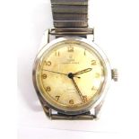 TUDOR, OYSTER PRINCE, GENTLEMAN'S STEEL AUTOMATIC WRIST WATCH the circular white dial with gilt