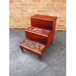 A VICTORIAN MAHOGANY TWO TREAD STEP COMMODE 48cm wide 62cm high 62cm deep