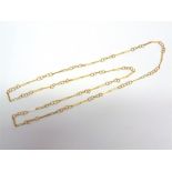 A CHAIN of fancy links, stamped '750', 93cm long, 15g gross
