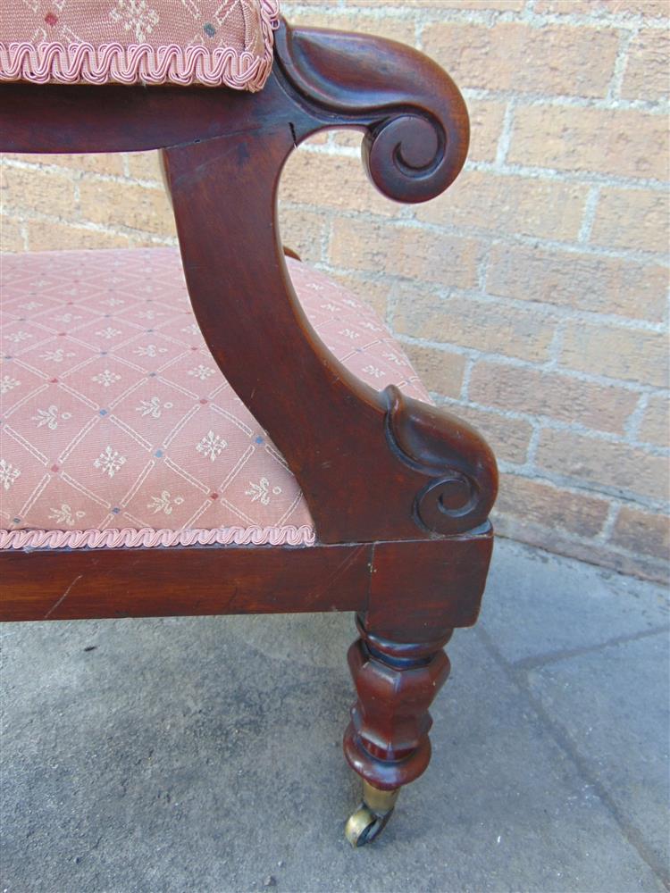 A WILLIAM IV CARVED MAHOGANY FRAMED ARMCHAIR 112cm high 56cm wide 57cm deep - Image 3 of 3