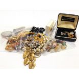 A QUANTITY OF COSTUME JEWELLERY including bead necklaces