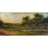 BRITISH SCHOOL (LATE 19TH / EARLY 20TH CENTURY) Cattle and Geese Beside a Pond, oil on canvas,