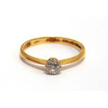 A DIAMOND SINGLE STONE 18 CARAT GOLD RING Chester 1900, the old cut brilliant of approximately 0.