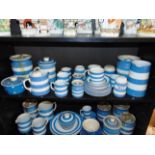 A LARGE COLLECTION OF TG GREEN CORNISH KITCHEN WARE,  including flour jars, sugar casters, flour