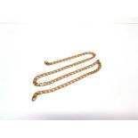 A 9 CARAT GOLD CHAIN of filed curb links, 53.5cm long, 29g gross