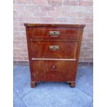 A 19TH CENTURY CONTINENTAL COMMODE fitted with three drawers, 60cm wide 45cm deep 81.5cm high, the