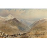 GEORGE BARNARD (BRITISH, 1915-1890) The Great St. Bernard Pass, watercolour, signed and dated '1876'