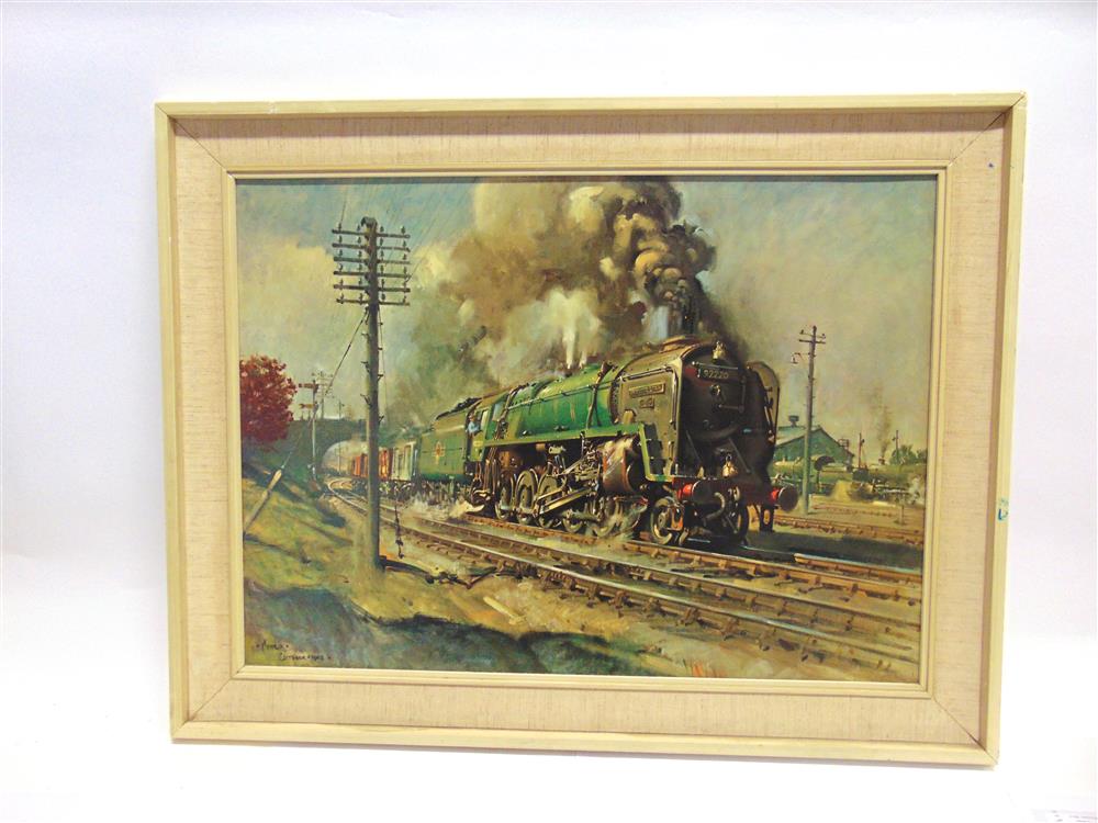 TERENCE CUNEO (BRITISH, 1907-96) 'Evening Star - The End of an Era'; and '35027 'Port Line' ', - Image 2 of 2